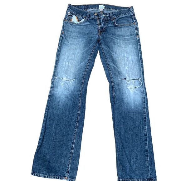 VINTAGE True Religion Jeans Size 32 STRAIGHT Blue - Picture 6 of 7